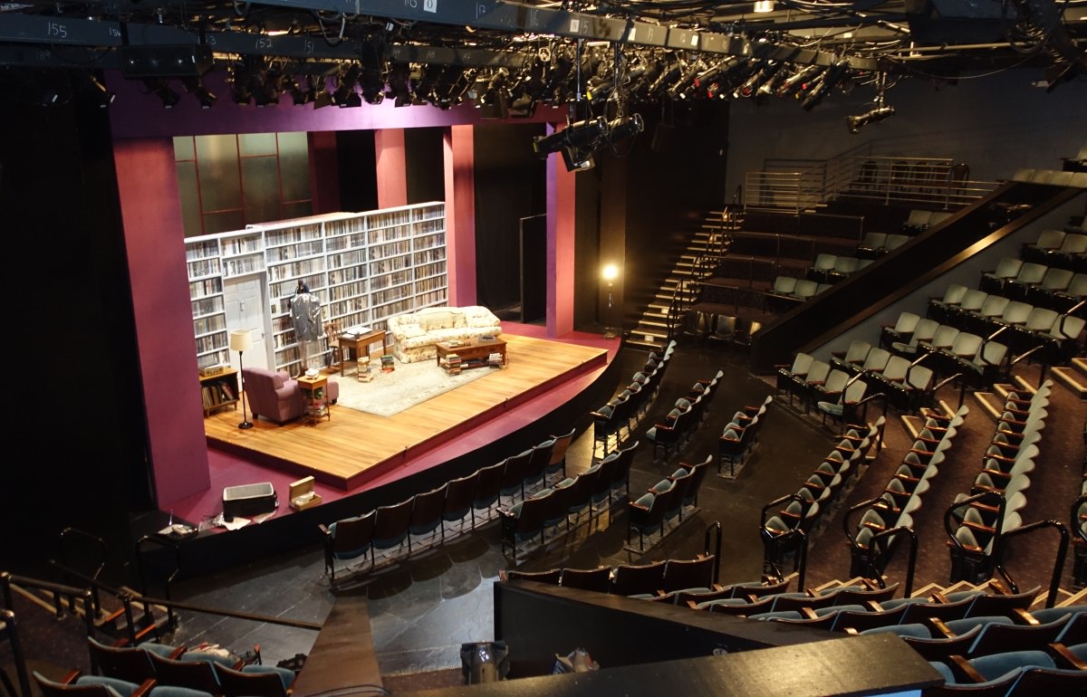 a trade show environment with the presenter and group